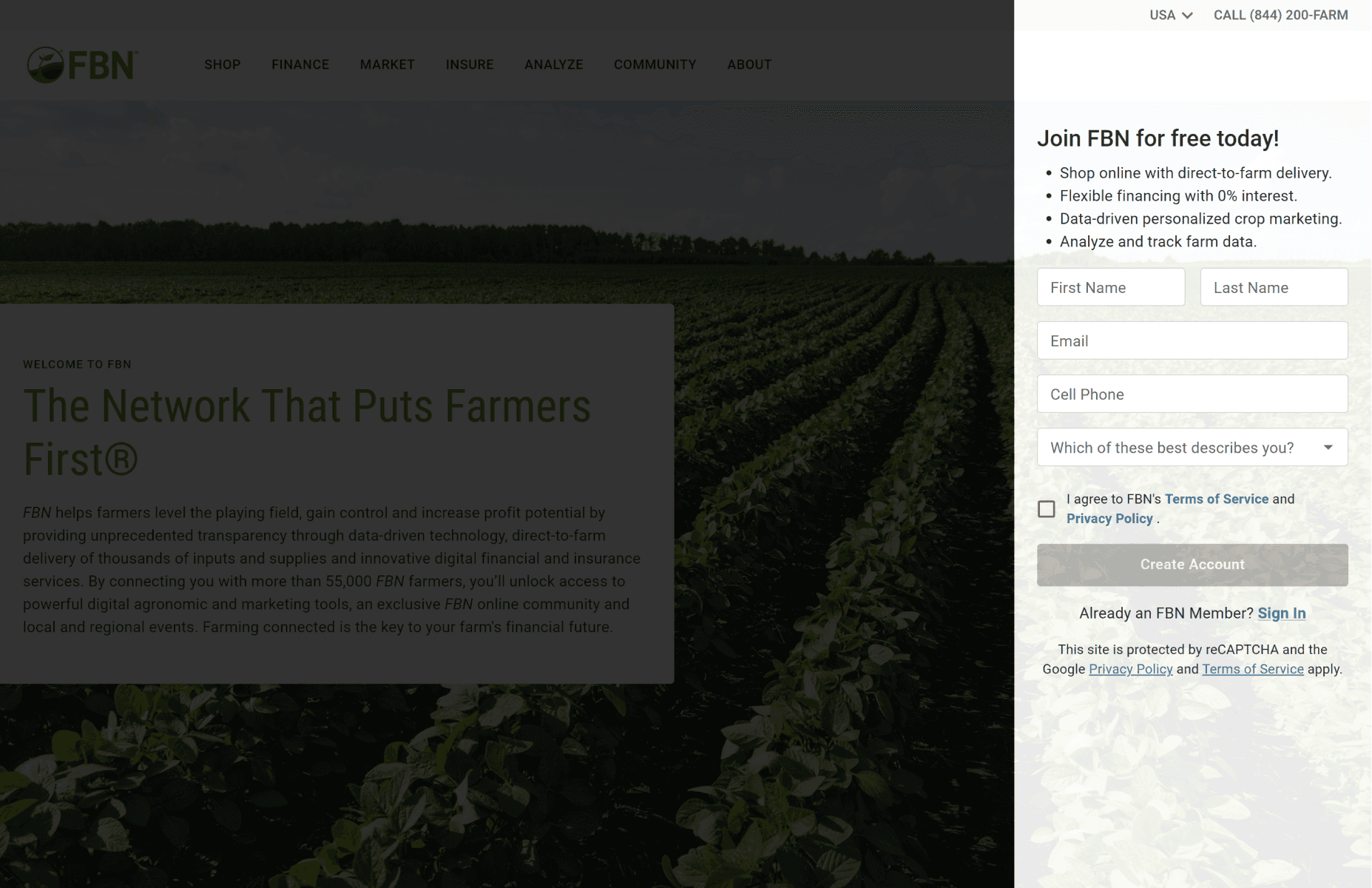 FBN — redesigned sign-up experience