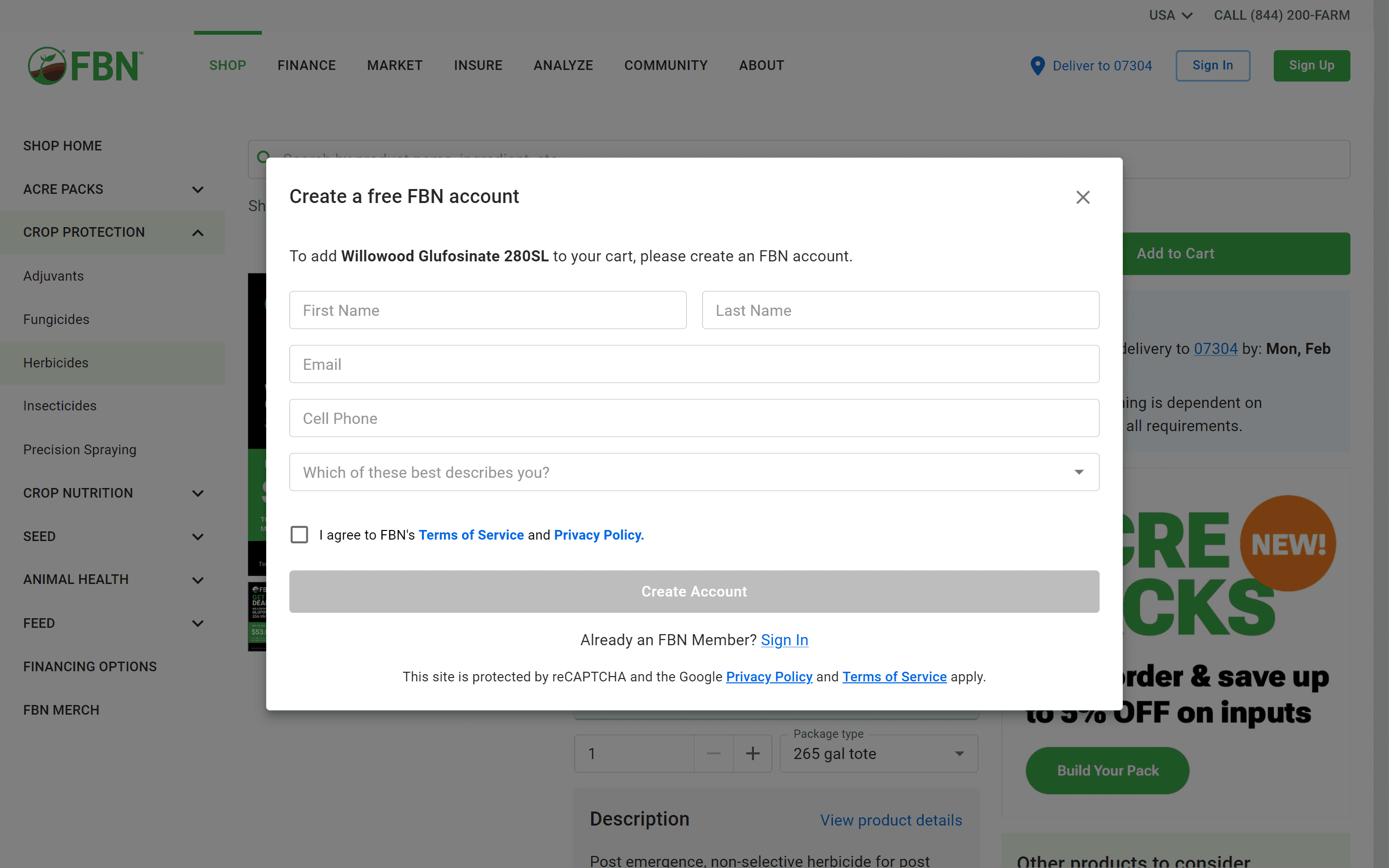 AFTER · Shop sign-up on desktop