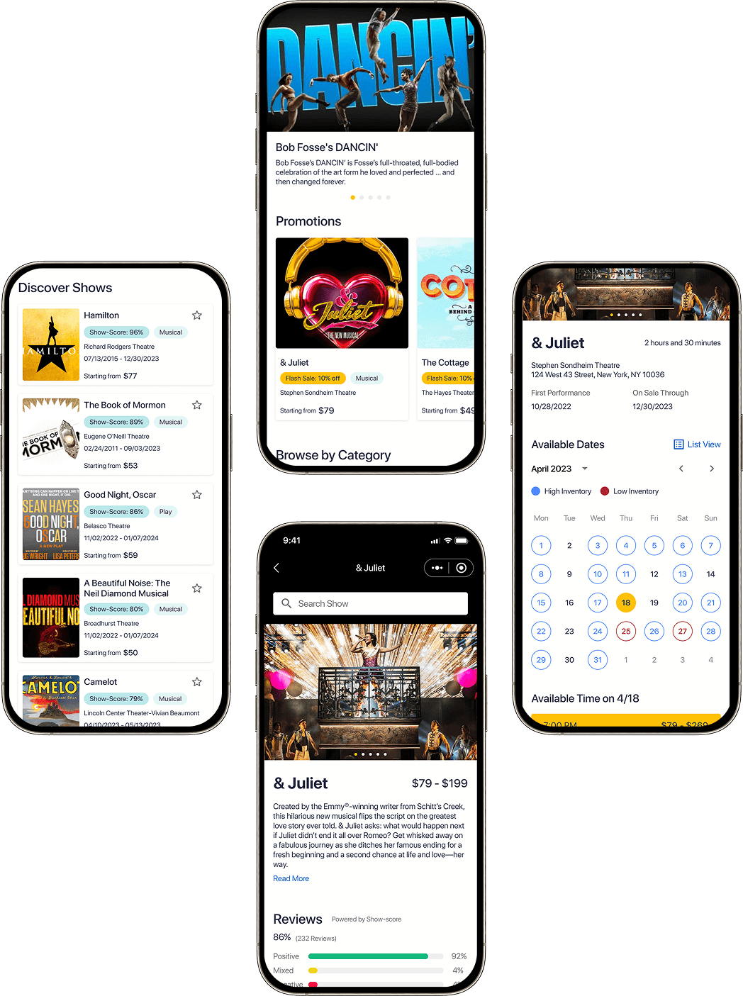 Original NeXT SCENE mobile application interfaces